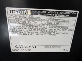 2007 TOYOTA TACOMA SR5 BLACK DOUBLE CAB 4.0L MT 4WD Z16173